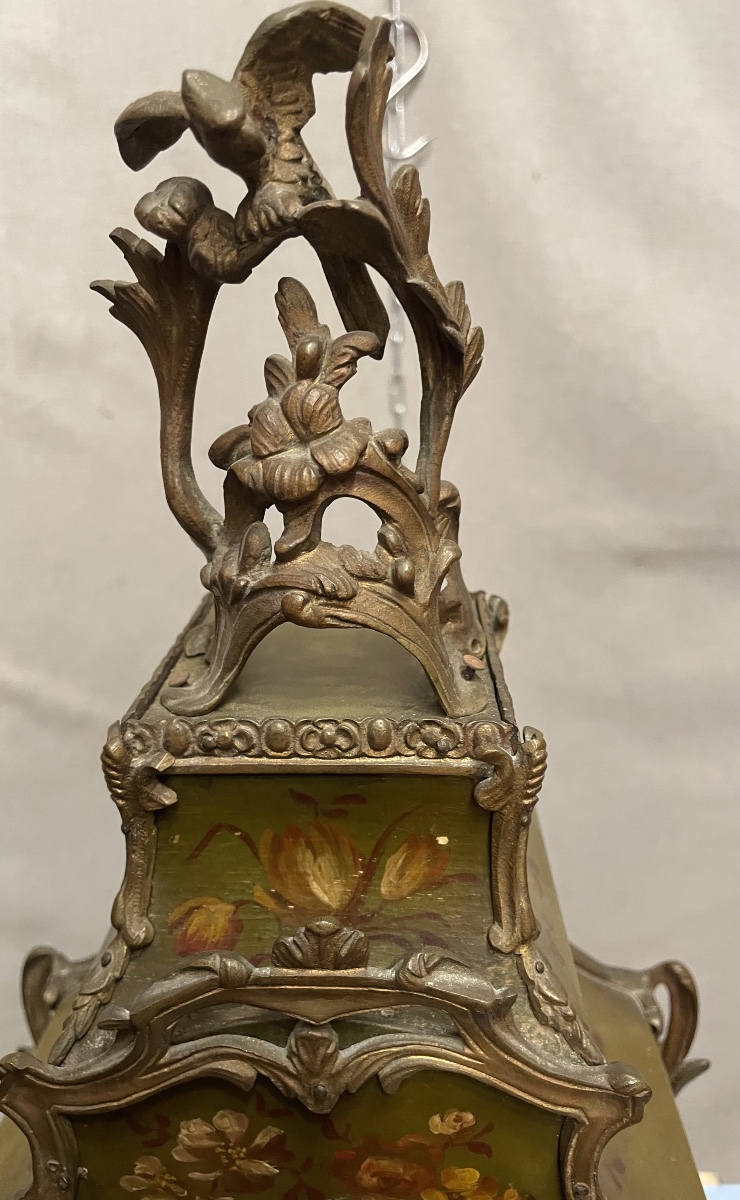 Orologio laccato e dipinto Francia XIXsecolo-photo-2