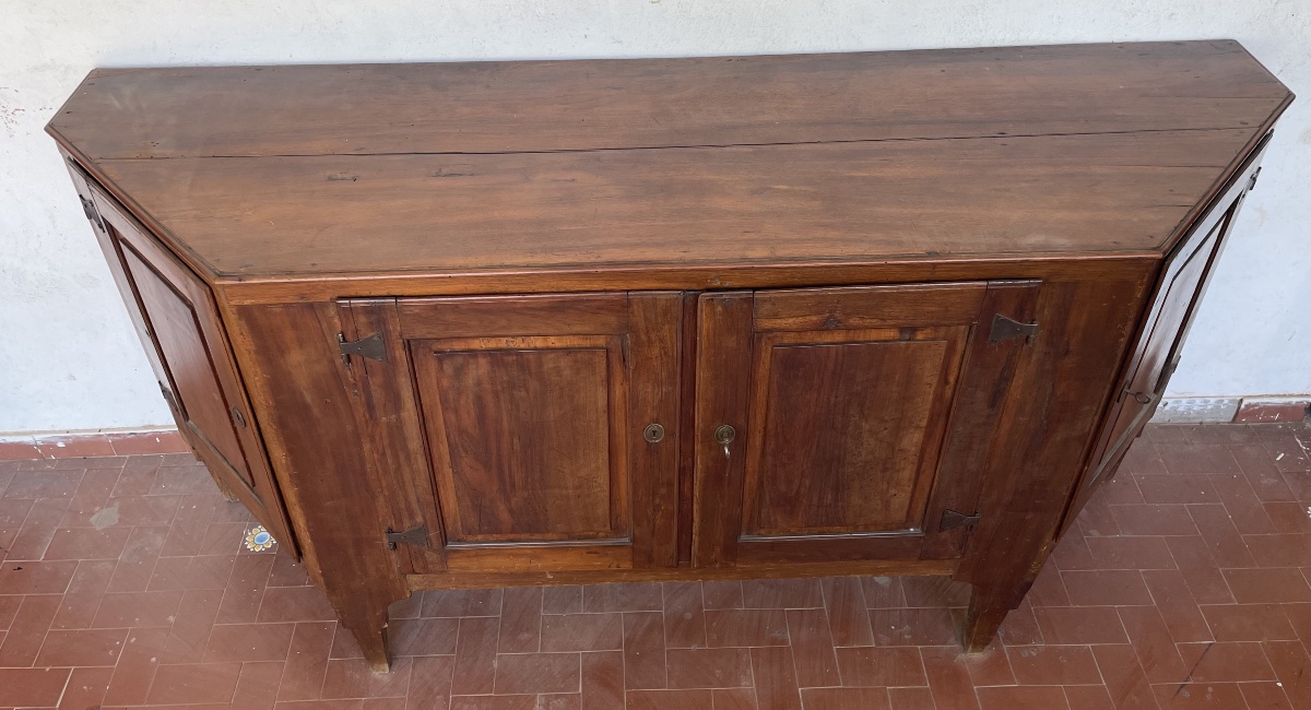 Credenza Veneta scantonata in noce XVIII secolo-photo-2