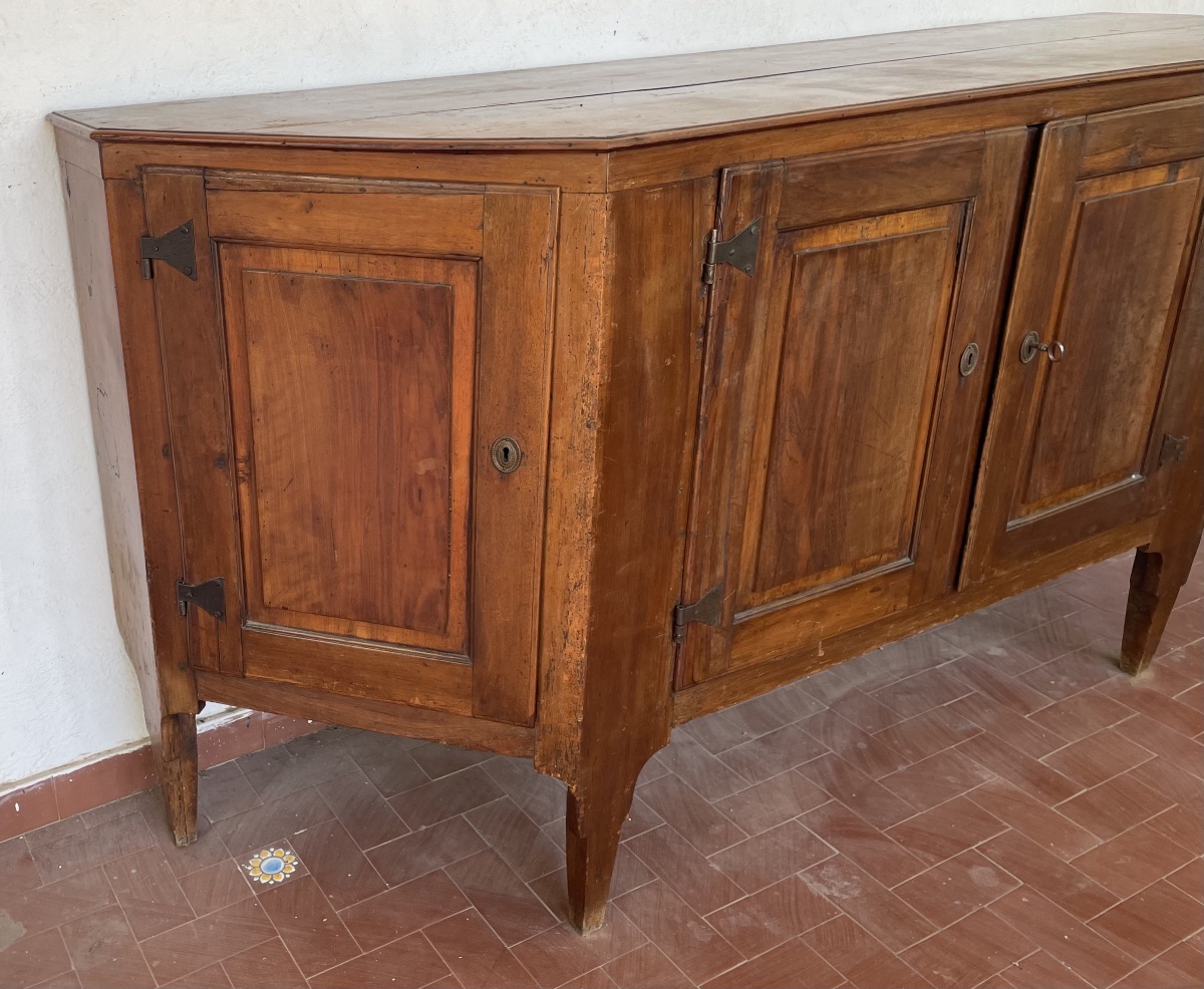 Credenza Veneta scantonata in noce XVIII secolo-photo-4