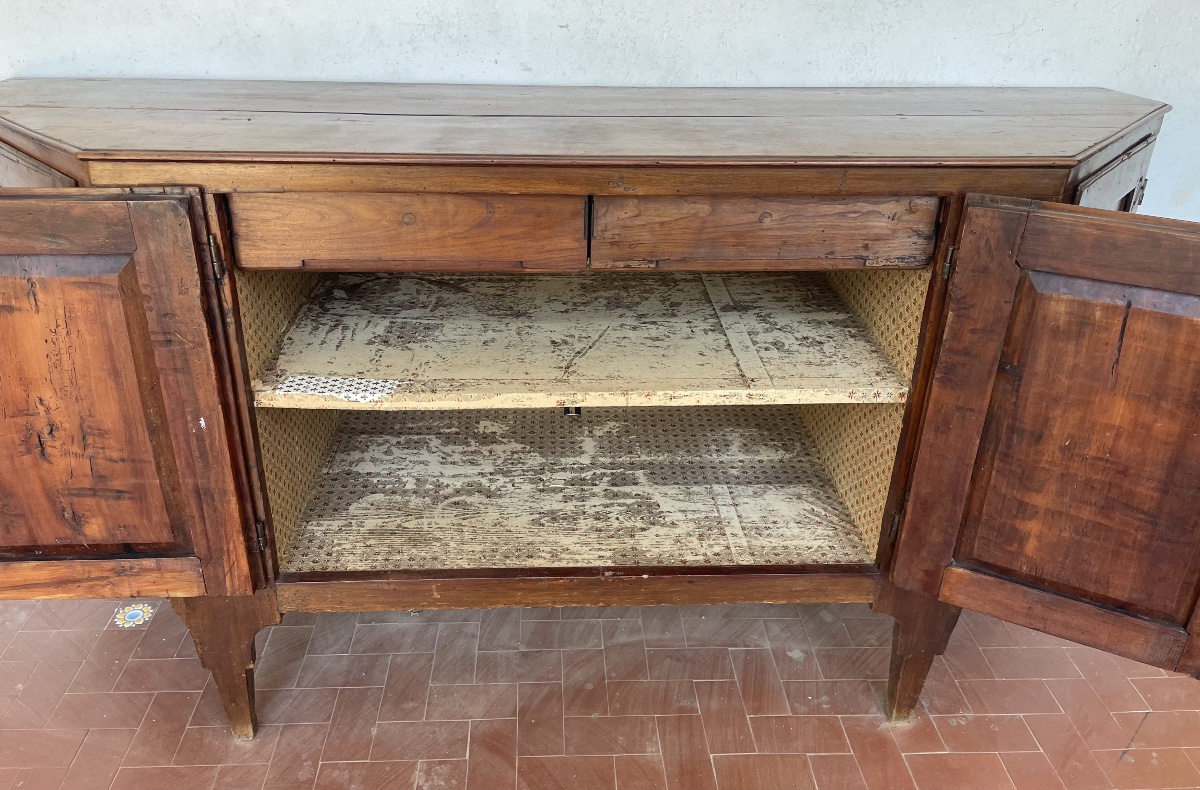 Credenza Veneta scantonata in noce XVIII secolo-photo-2