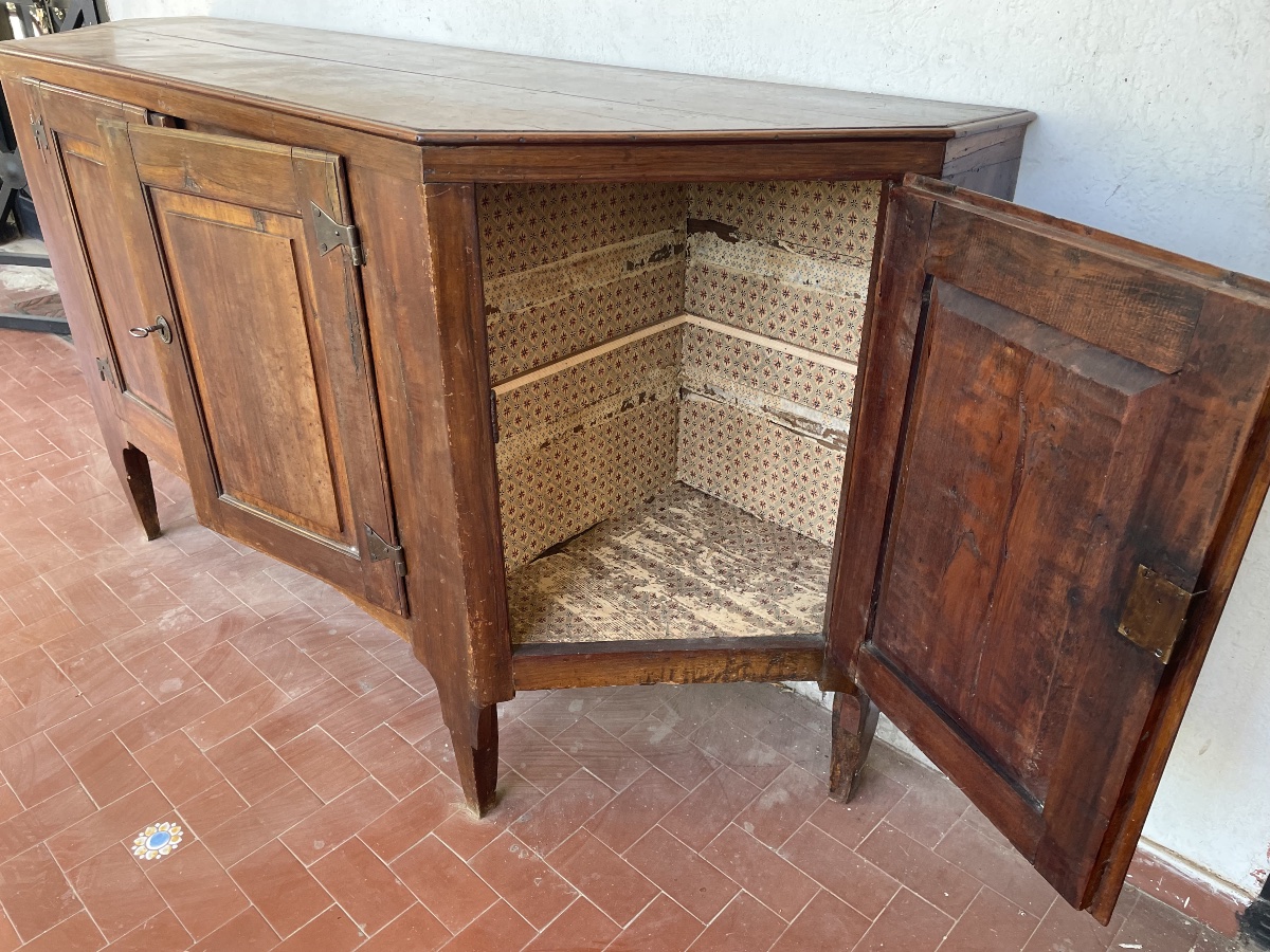 Credenza Veneta scantonata in noce XVIII secolo-photo-4