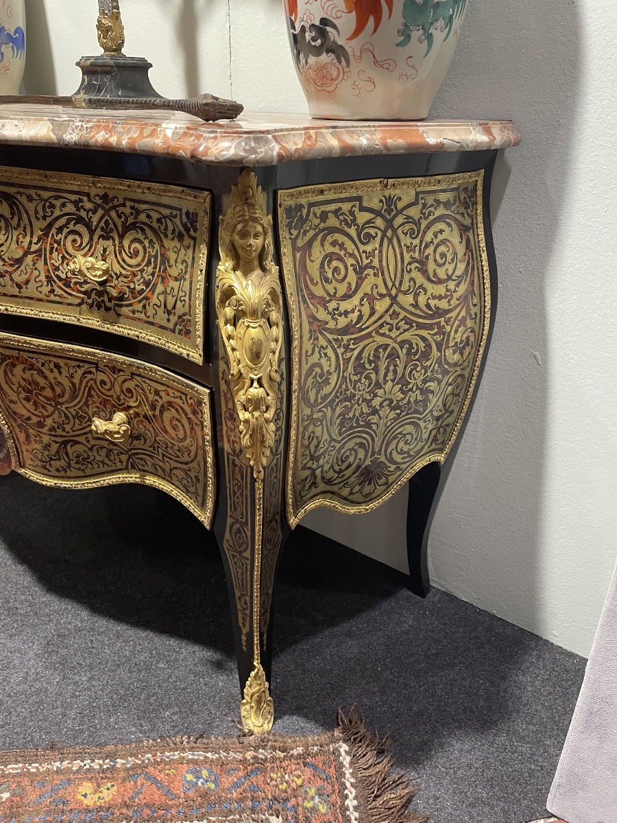 Comò boulle in legno tinto e bronzo Francia  Napoleone  III-photo-2