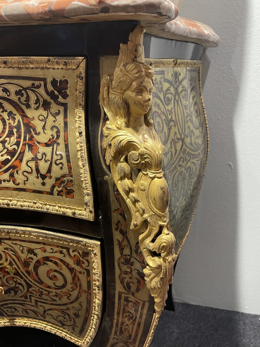Comò boulle in legno tinto e bronzo Francia  Napoleone  III-photo-3