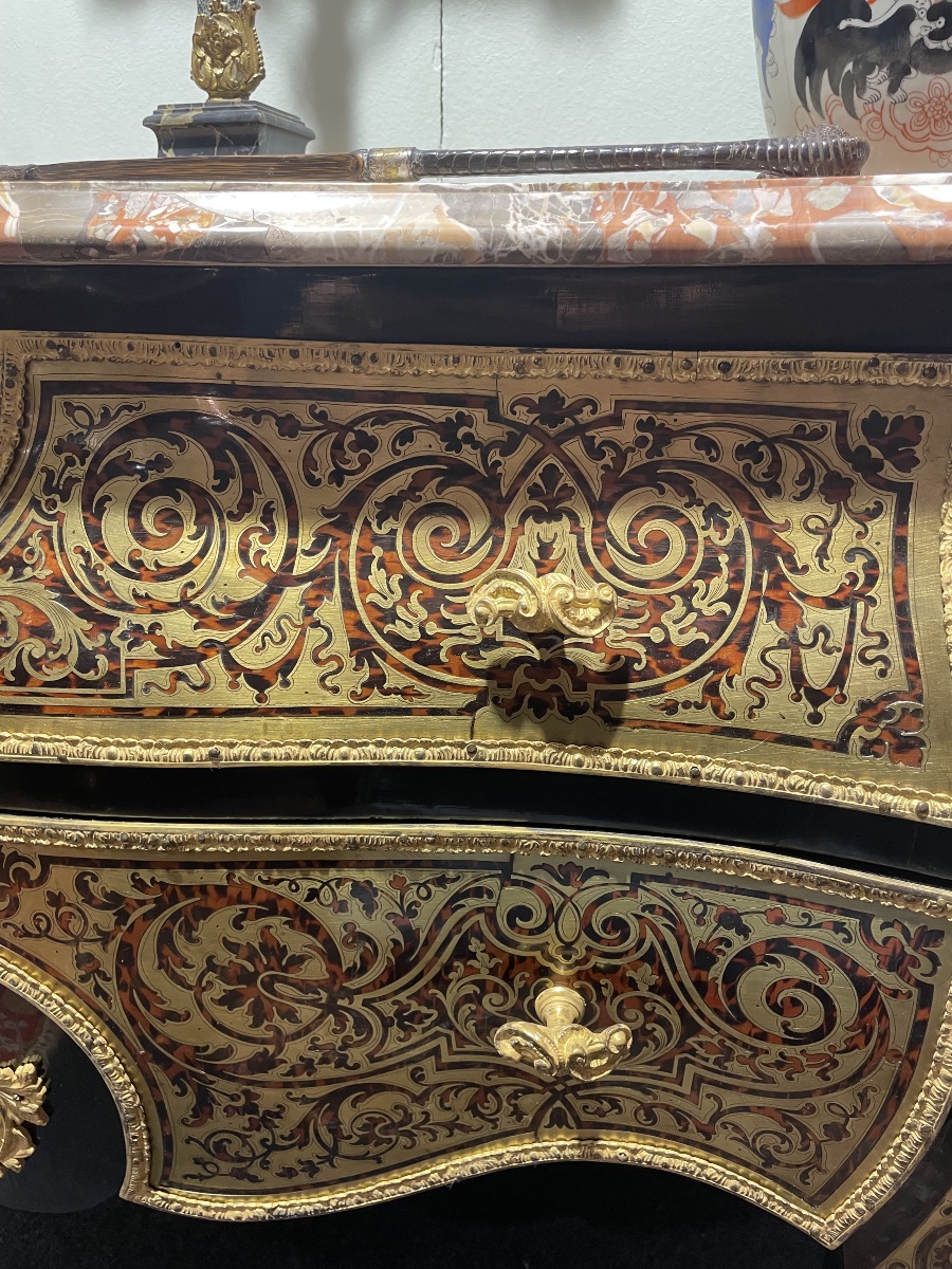 Comò boulle in legno tinto e bronzo Francia  Napoleone  III-photo-4