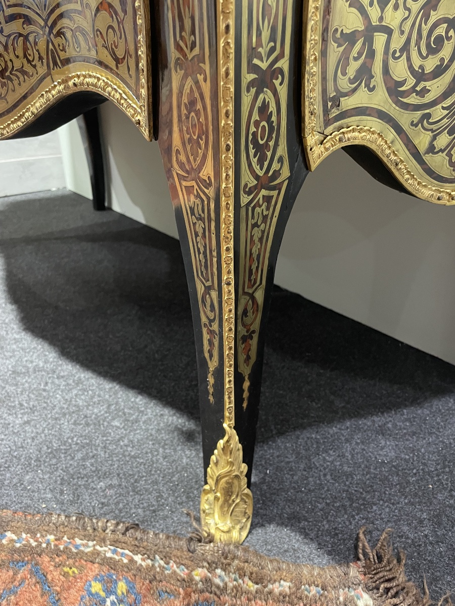 Comò boulle in legno tinto e bronzo Francia  Napoleone  III-photo-5