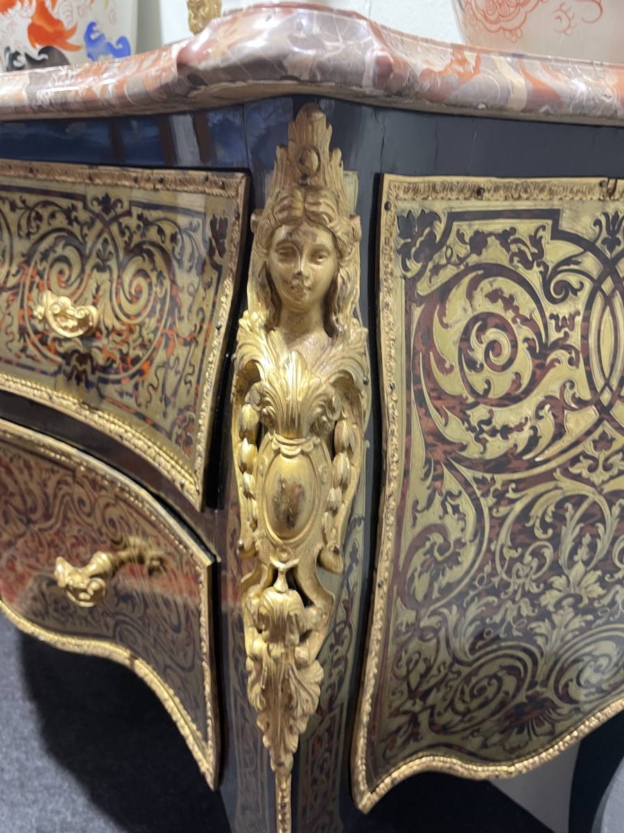 Comò boulle in legno tinto e bronzo Francia  Napoleone  III-photo-6