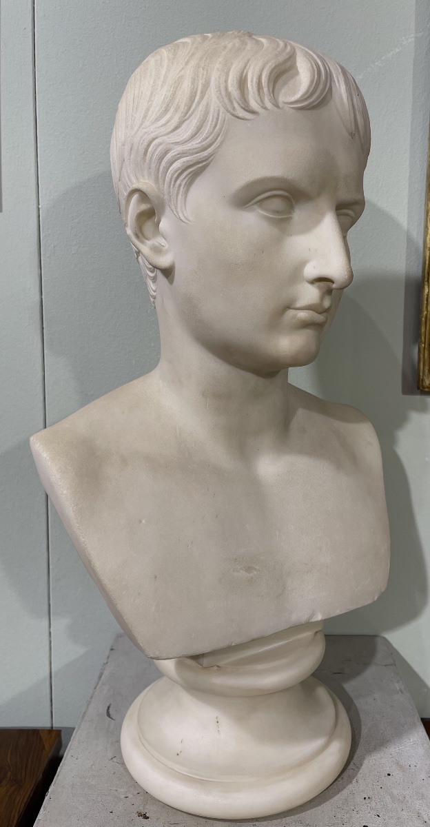 Busto in marmo del giovane Ottaviano XIXsecolo-photo-3
