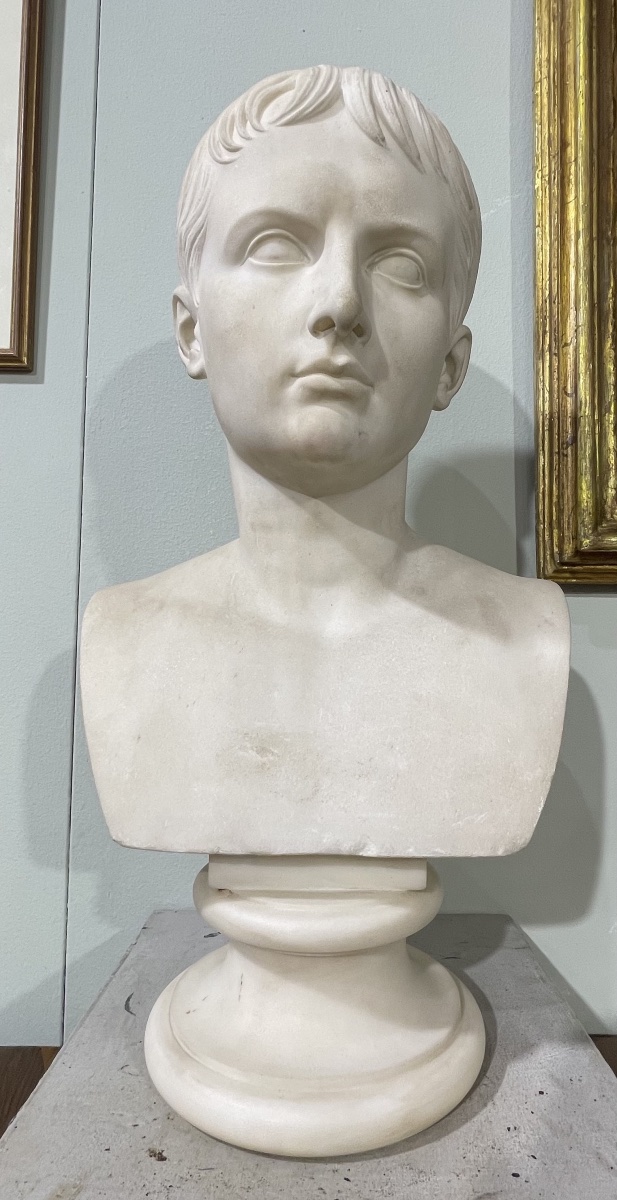Busto in marmo del giovane Ottaviano XIXsecolo