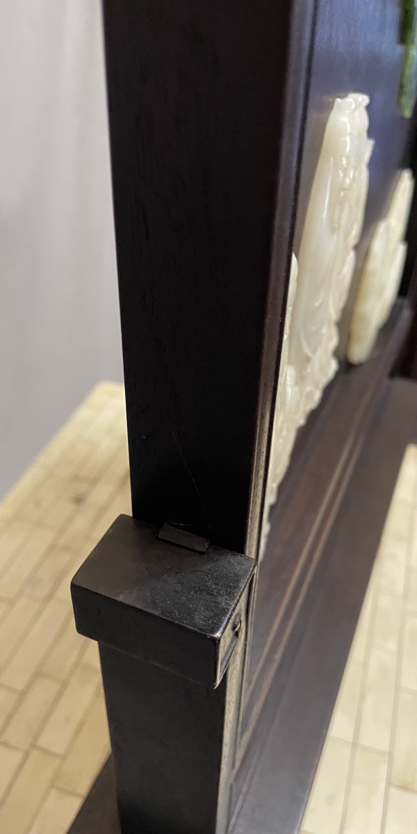 Schermo da tavolo per studiosi in legno e giade Cina XXsecolo-photo-3