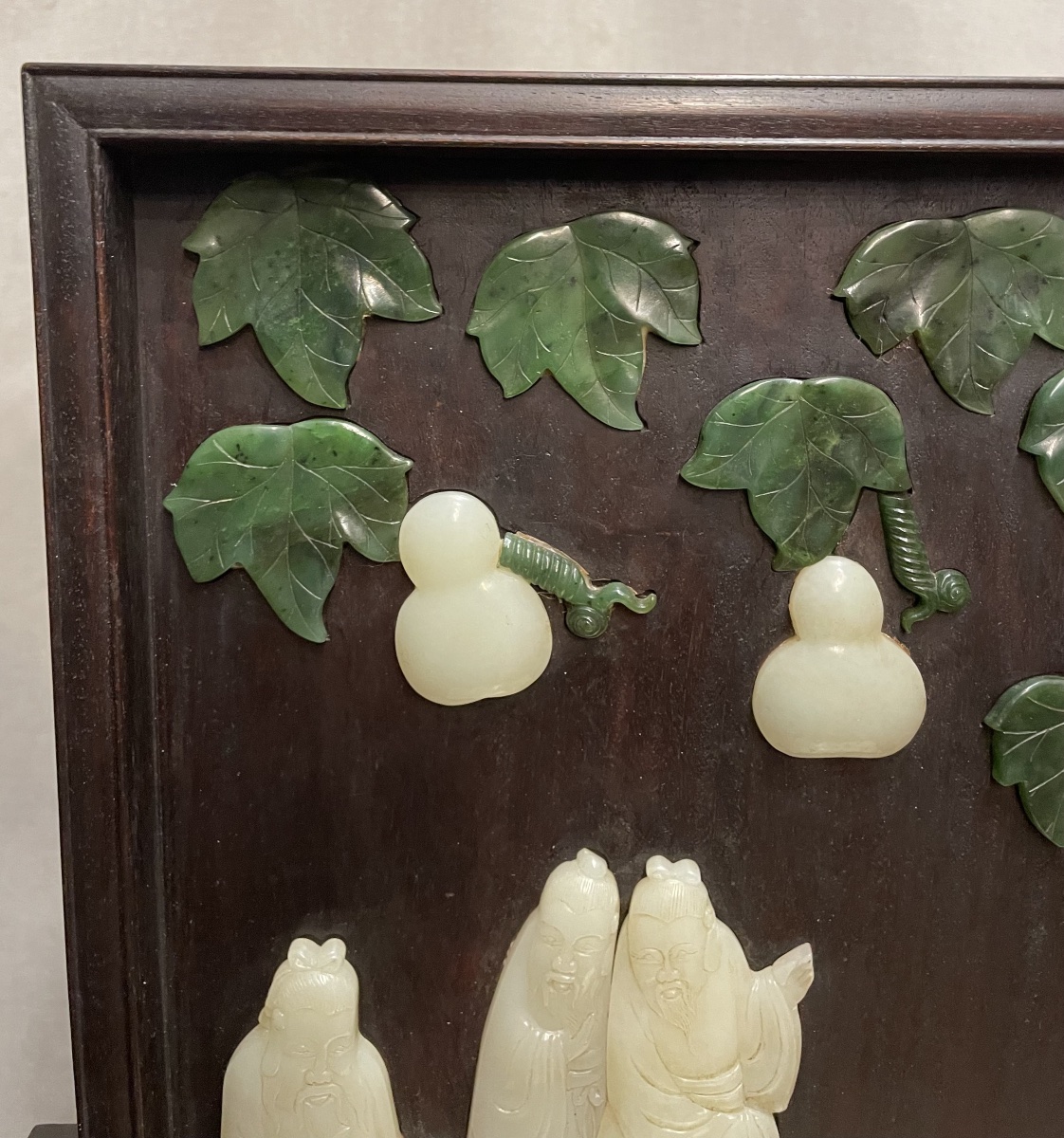 Schermo da tavolo per studiosi in legno e giade Cina XXsecolo-photo-5