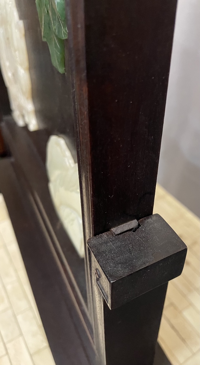 Schermo da tavolo per studiosi in legno e giade Cina XXsecolo-photo-8