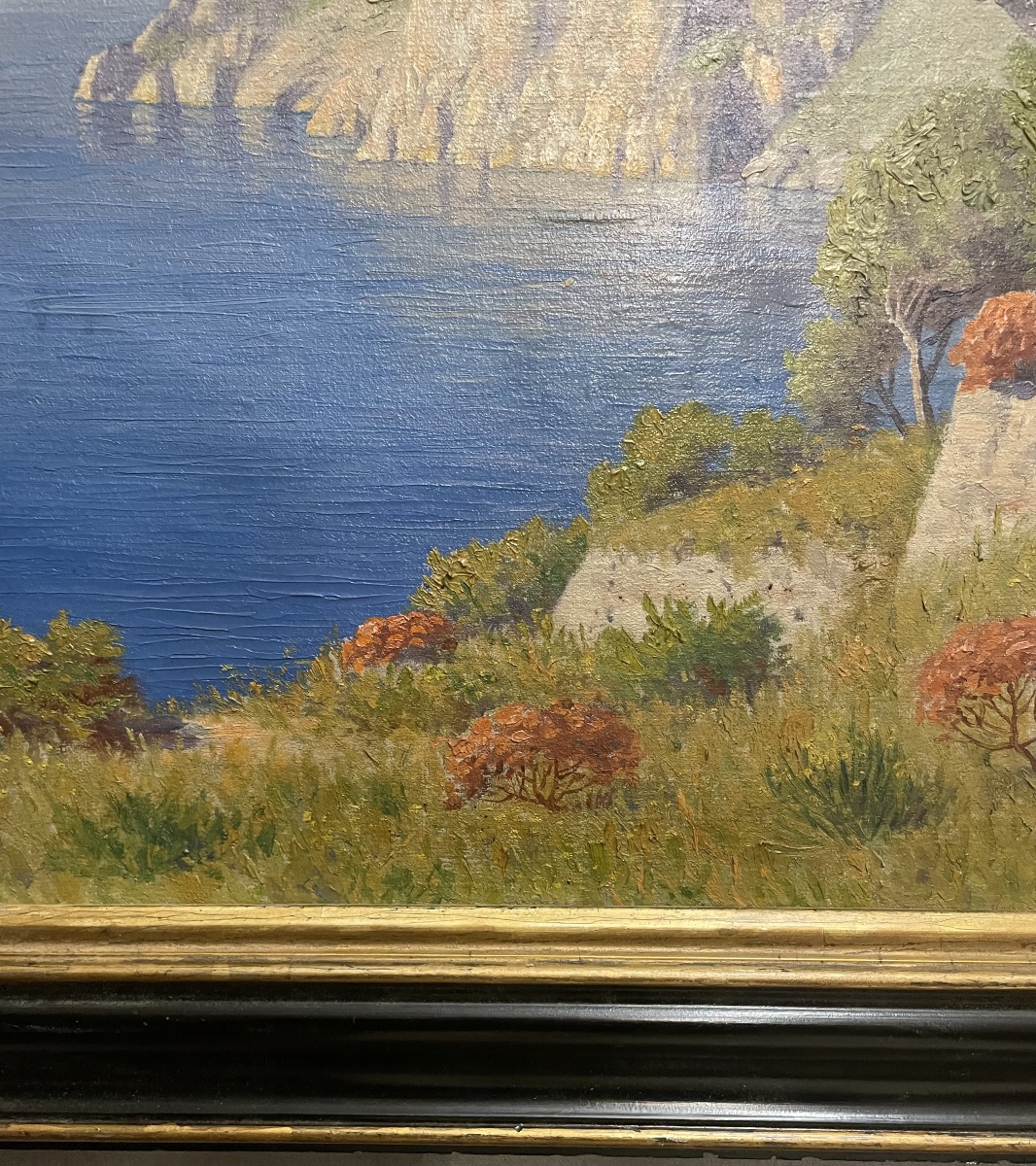 Olio su tela veduta della costiera di Capri di W. Wellers XXsecolo-photo-2