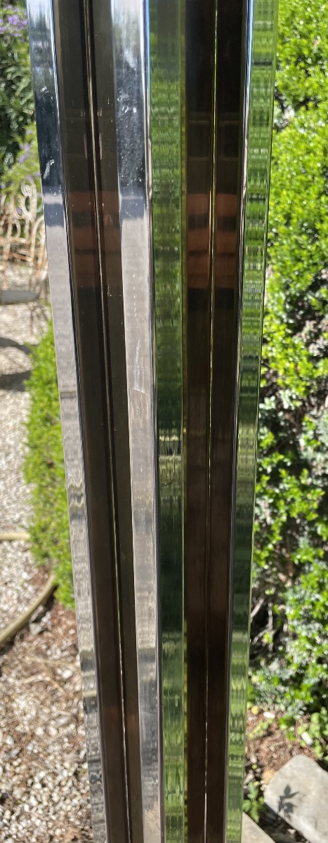Lampada da terra in metallo cromato e ottone anni 60/70 -photo-2
