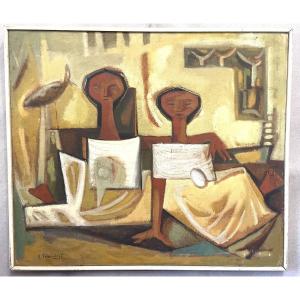 Olio su tela di Lola Fernandez , anni 50 