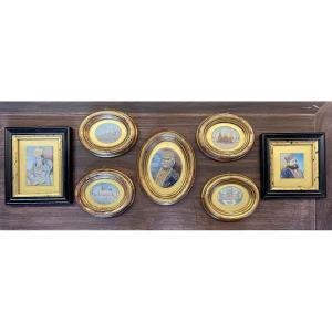 Sette miniature Indiane XIX / XX secolo