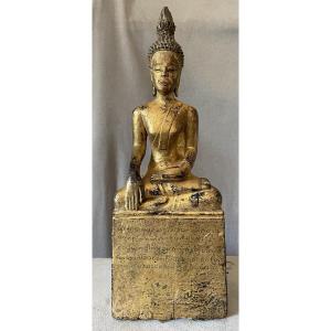 Buddha in legno dorato Tailandia 19secolo