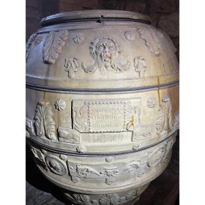 Grande e raro orcio da olio  in terra cotta XIXsecolo