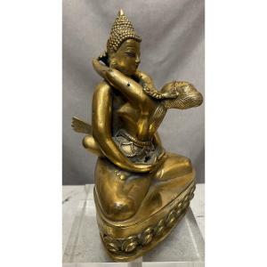 Bronzo dorato di Yab -Yum Tibet XXsecolo