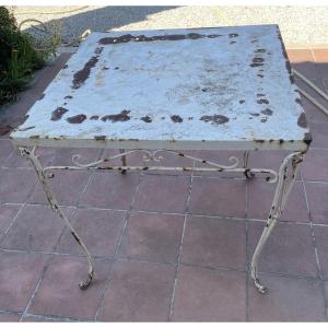 Tavolino in ferro da giardino anni 50/60