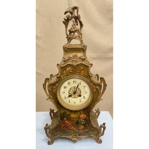 Orologio laccato e dipinto Francia XIXsecolo