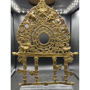 Cornice sacra in bronzo dorato Sinotibetana XVIII secolo