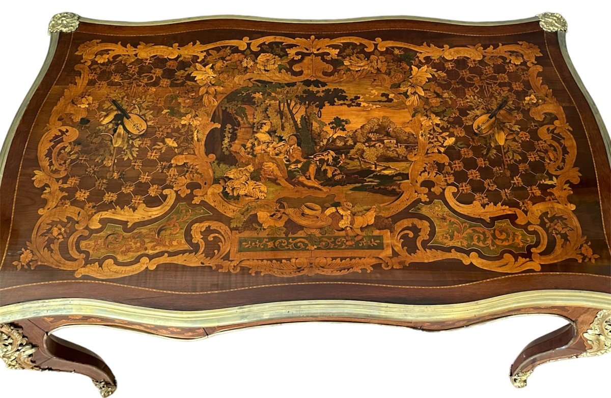 XIX Secolo, Scrittoio in legno intarsiato montato con bronzi dorati, Paul sormani-photo-4