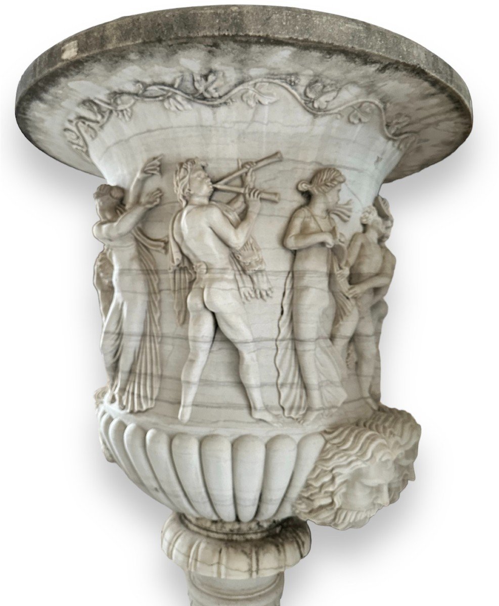 XX Secolo, coppia di grandi vasi in marmo da giardino-photo-4