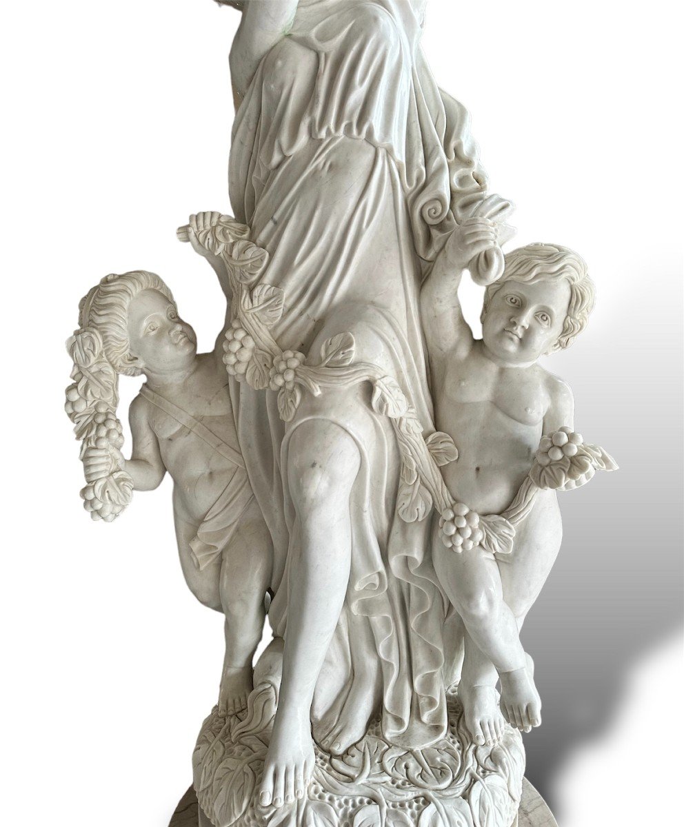 XX Secolo, Coppia di sculture in  marmo bianco, Gruppi allegorici-photo-2