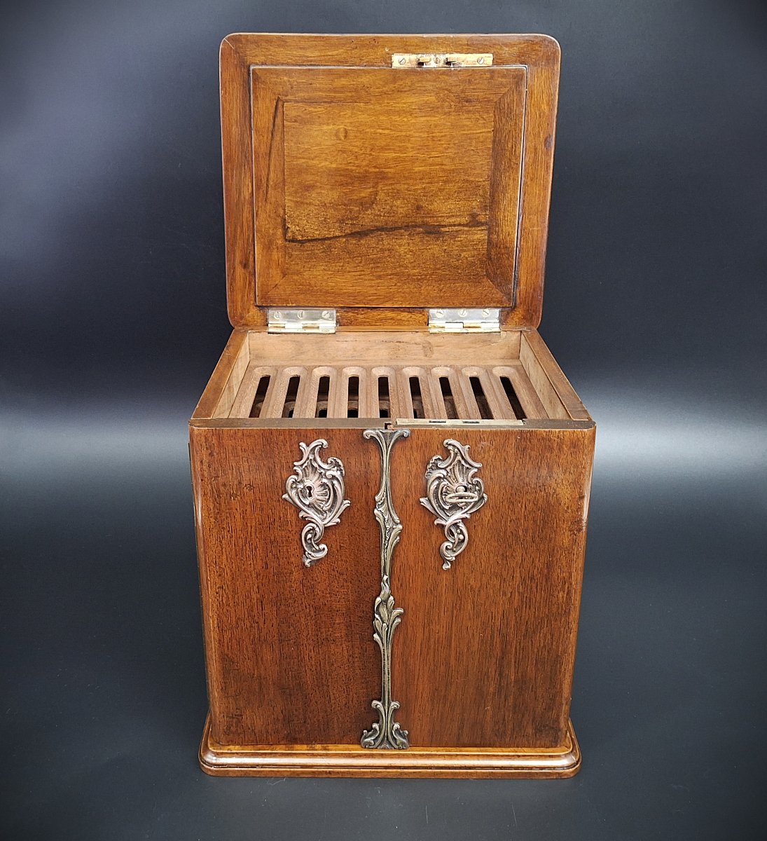 Scatola per  sigari antica, Humidor, epoca fine 800-photo-3
