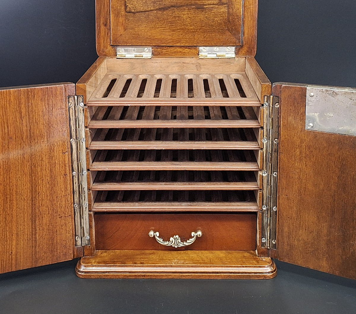 Scatola per  sigari antica, Humidor, epoca fine 800-photo-4