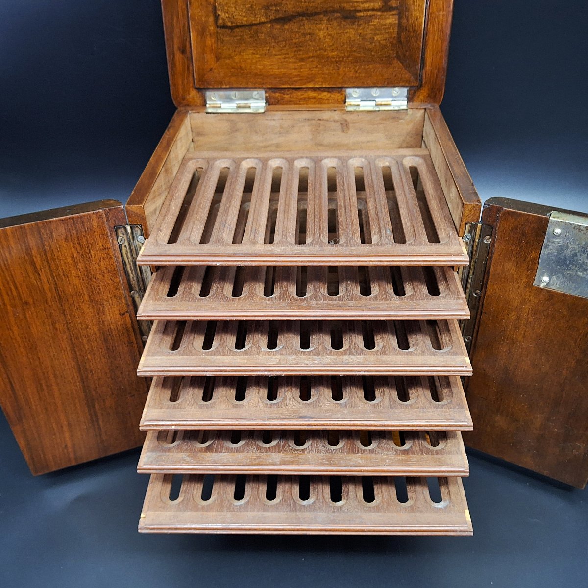 Scatola per  sigari antica, Humidor, epoca fine 800-photo-5