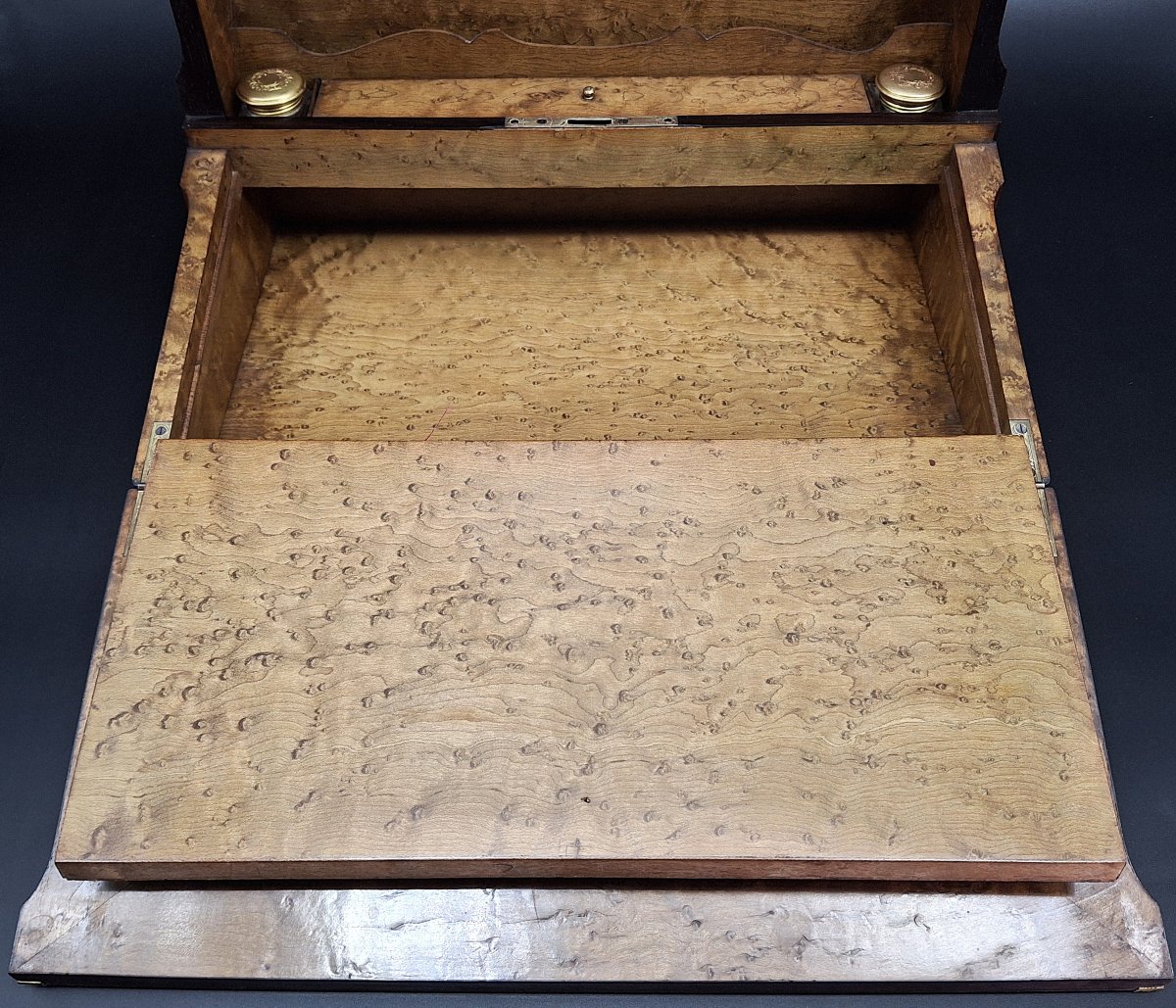 Scrittoio da viaggio intarsiato, Marqueterie, epoca Napoleone III-photo-6