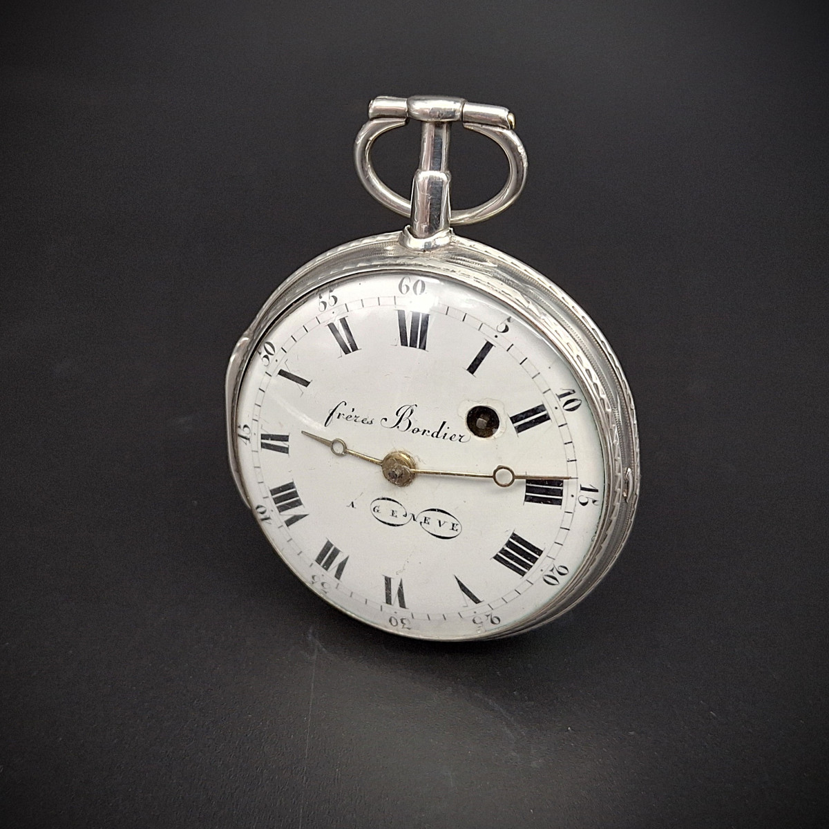Orologio da tasca antico Freres Bordier, XVIII secolo-photo-4