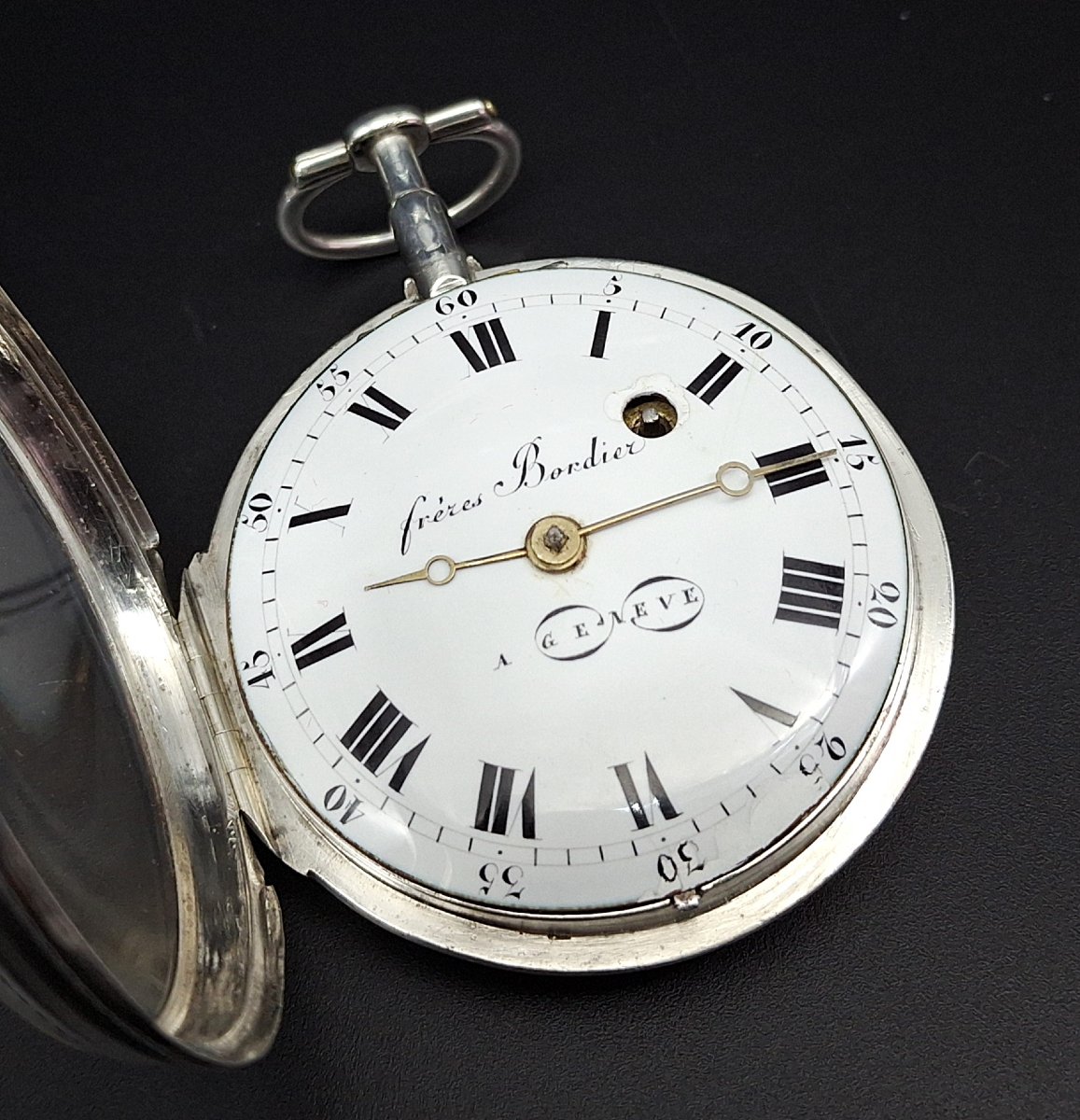 Orologio da tasca antico Freres Bordier, XVIII secolo-photo-1