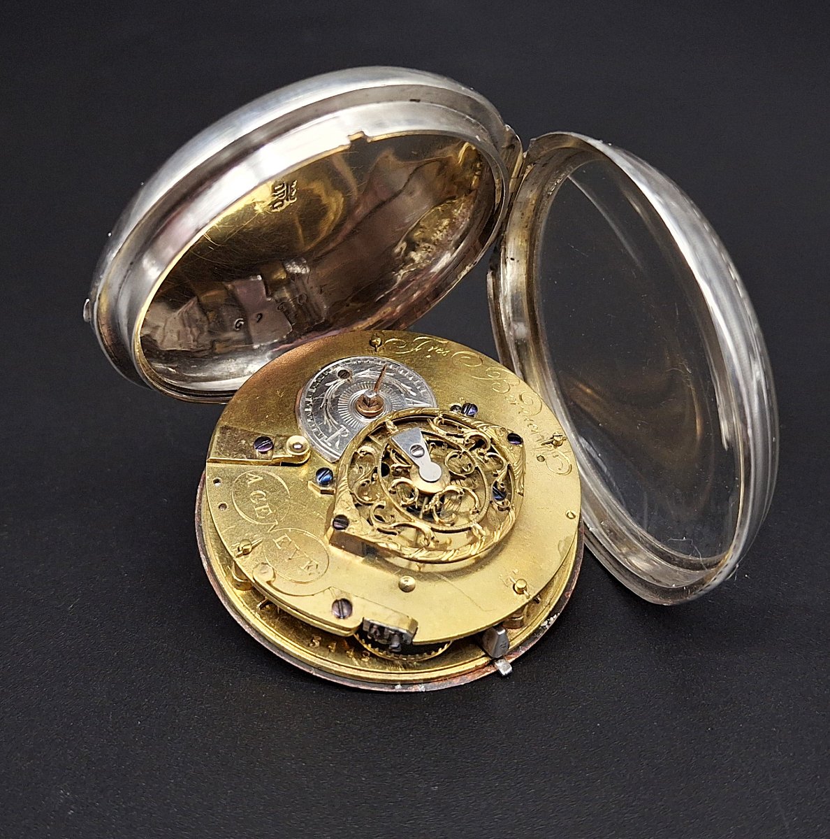 Orologio da tasca antico Freres Bordier, XVIII secolo-photo-2