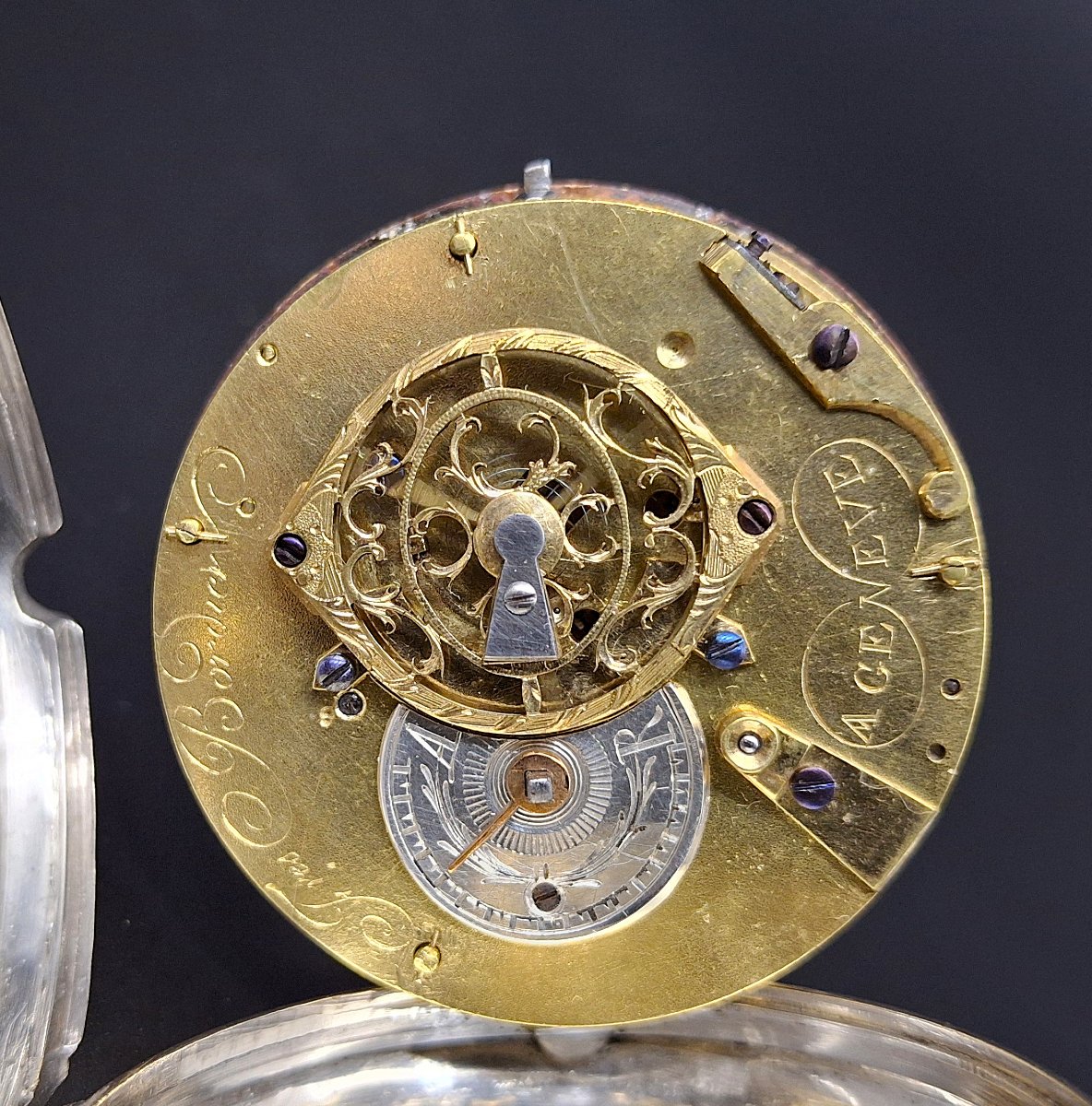 Orologio da tasca antico Freres Bordier, XVIII secolo-photo-6