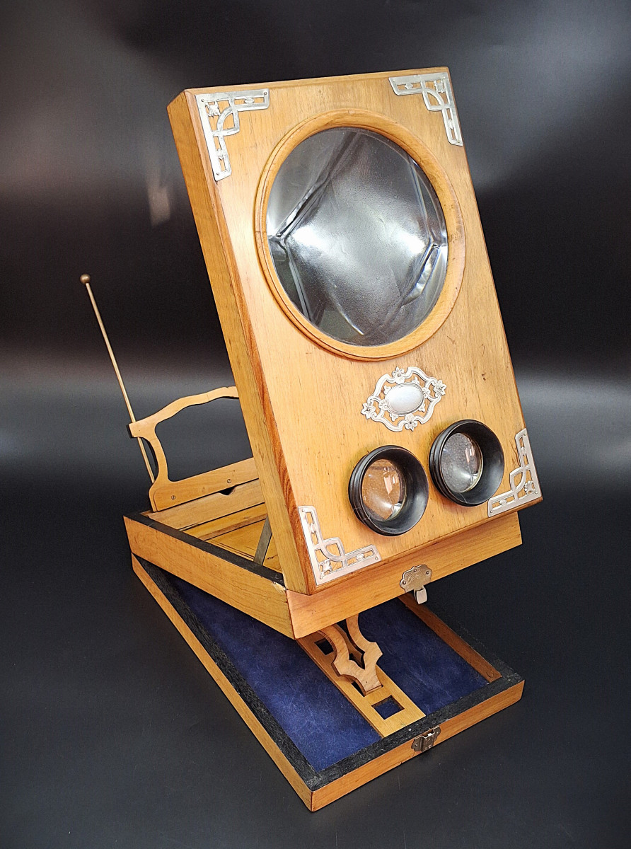 Grande Lente di ingrandimento , visore tridimensinale, Grafoscopio, fine 800