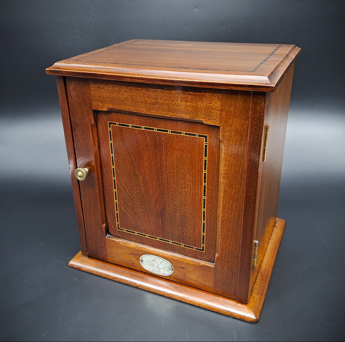 Scatola porta pipe, tabacchiera in mogano, fine 800-photo-3