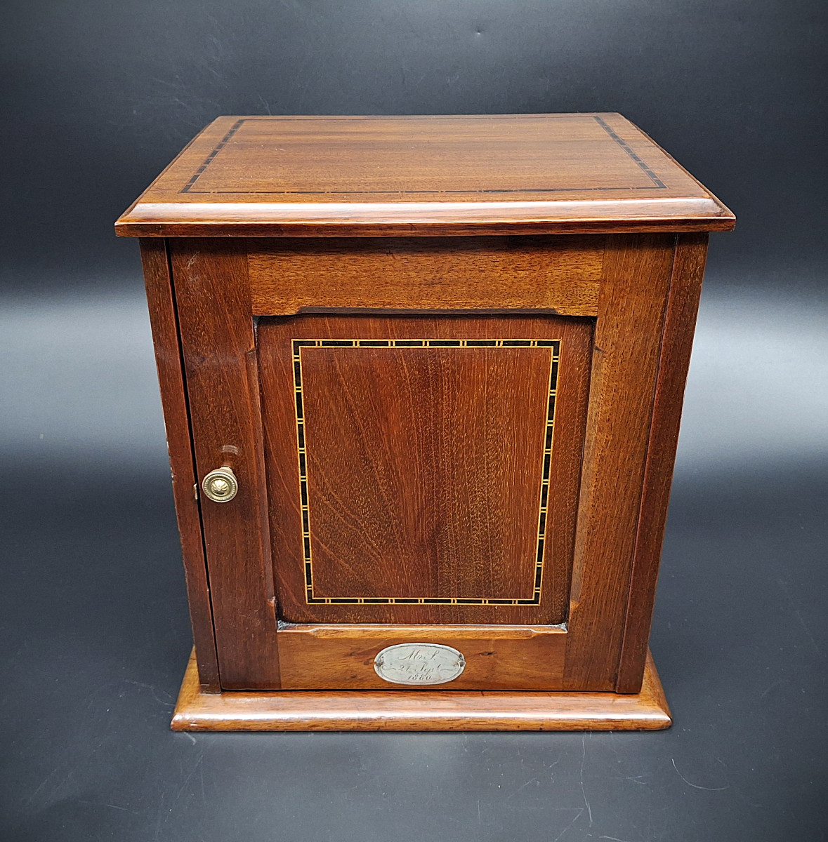 Scatola porta pipe, tabacchiera in mogano, fine 800-photo-4