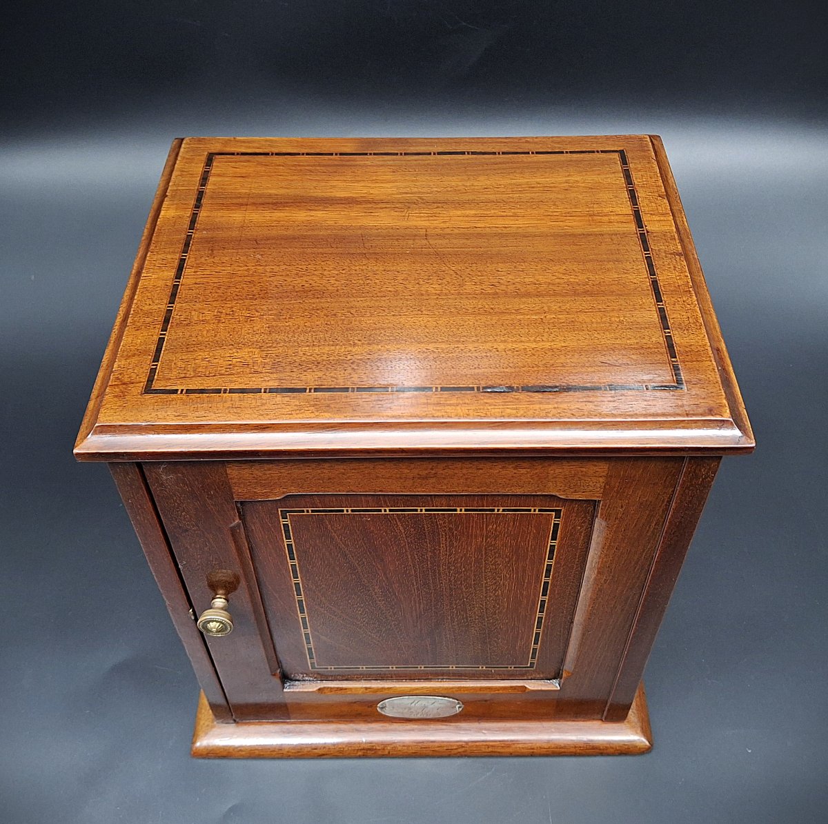 Scatola porta pipe, tabacchiera in mogano, fine 800-photo-5
