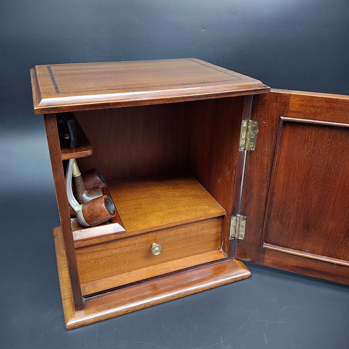 Scatola porta pipe, tabacchiera in mogano, fine 800-photo-6