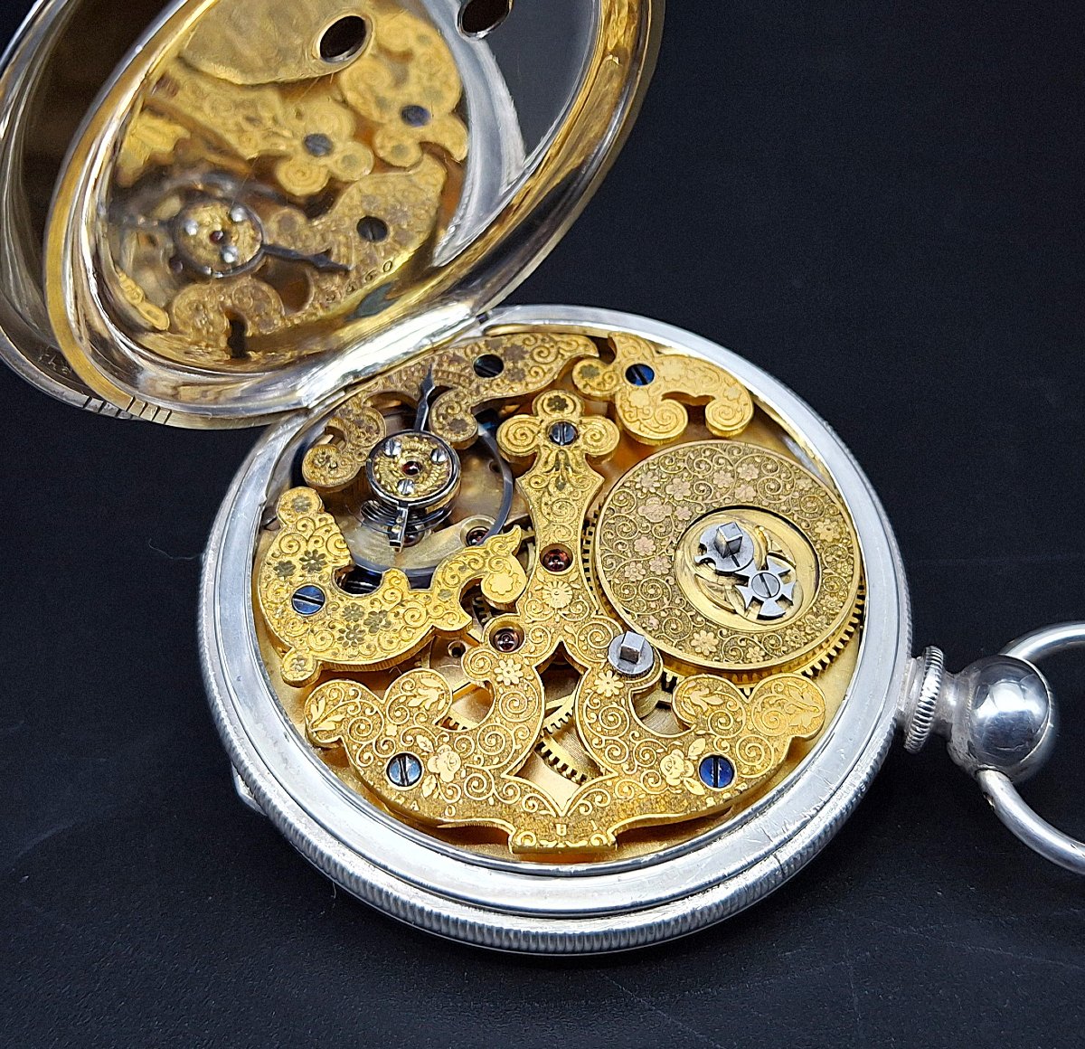 Raro orologio da tasca Diavoletto duplex, 1870 circa.-photo-5