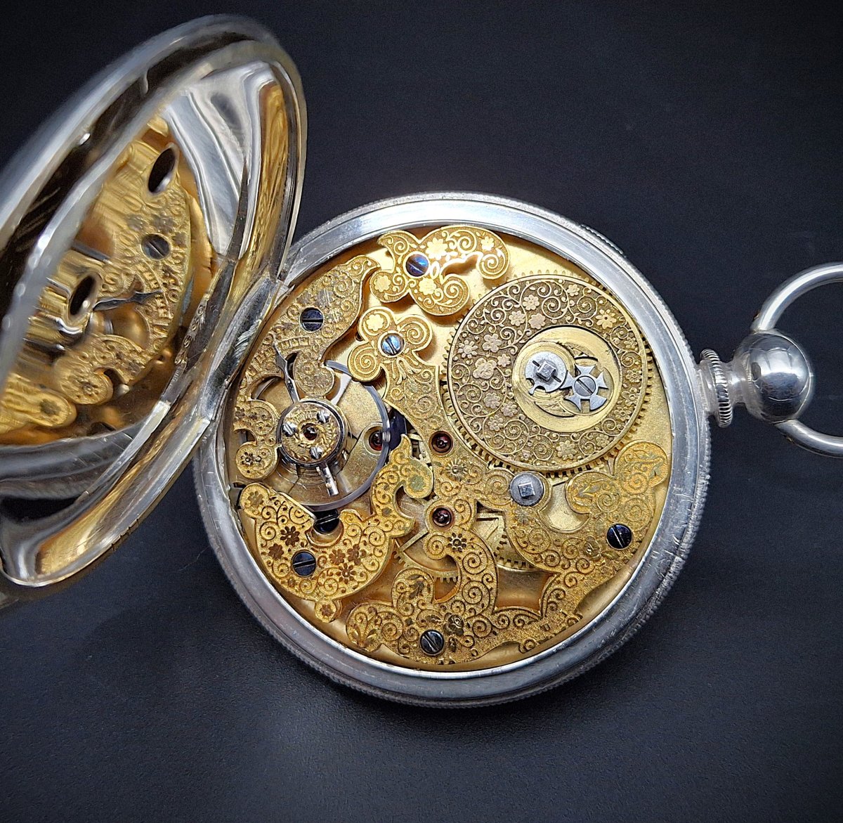 Raro orologio da tasca Diavoletto duplex, 1870 circa.-photo-6