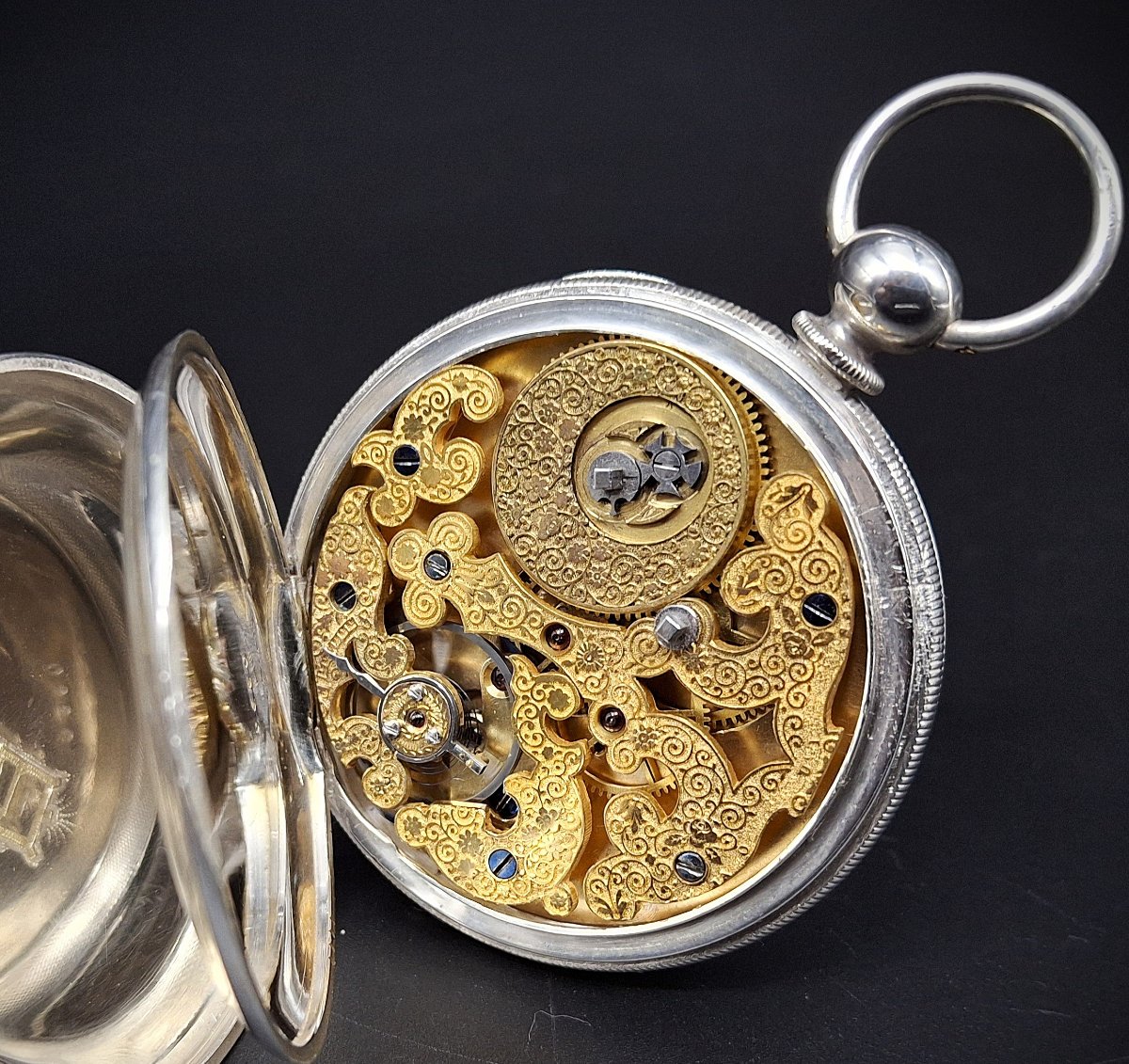 Raro orologio da tasca Diavoletto duplex, 1870 circa.-photo-8