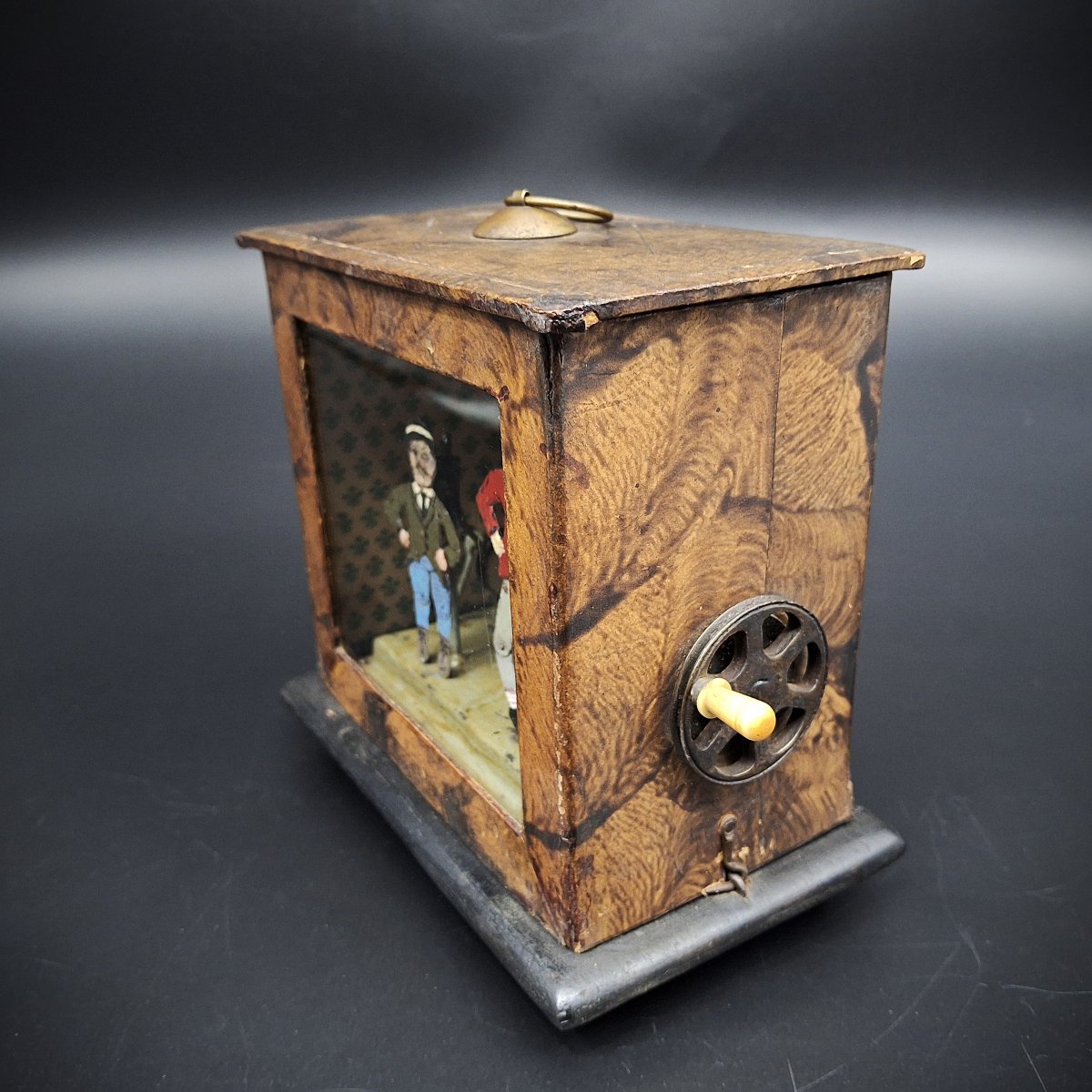 Antico giocattolo meccanico in latta epoca 1920, Happy Jack & Happy James-photo-3