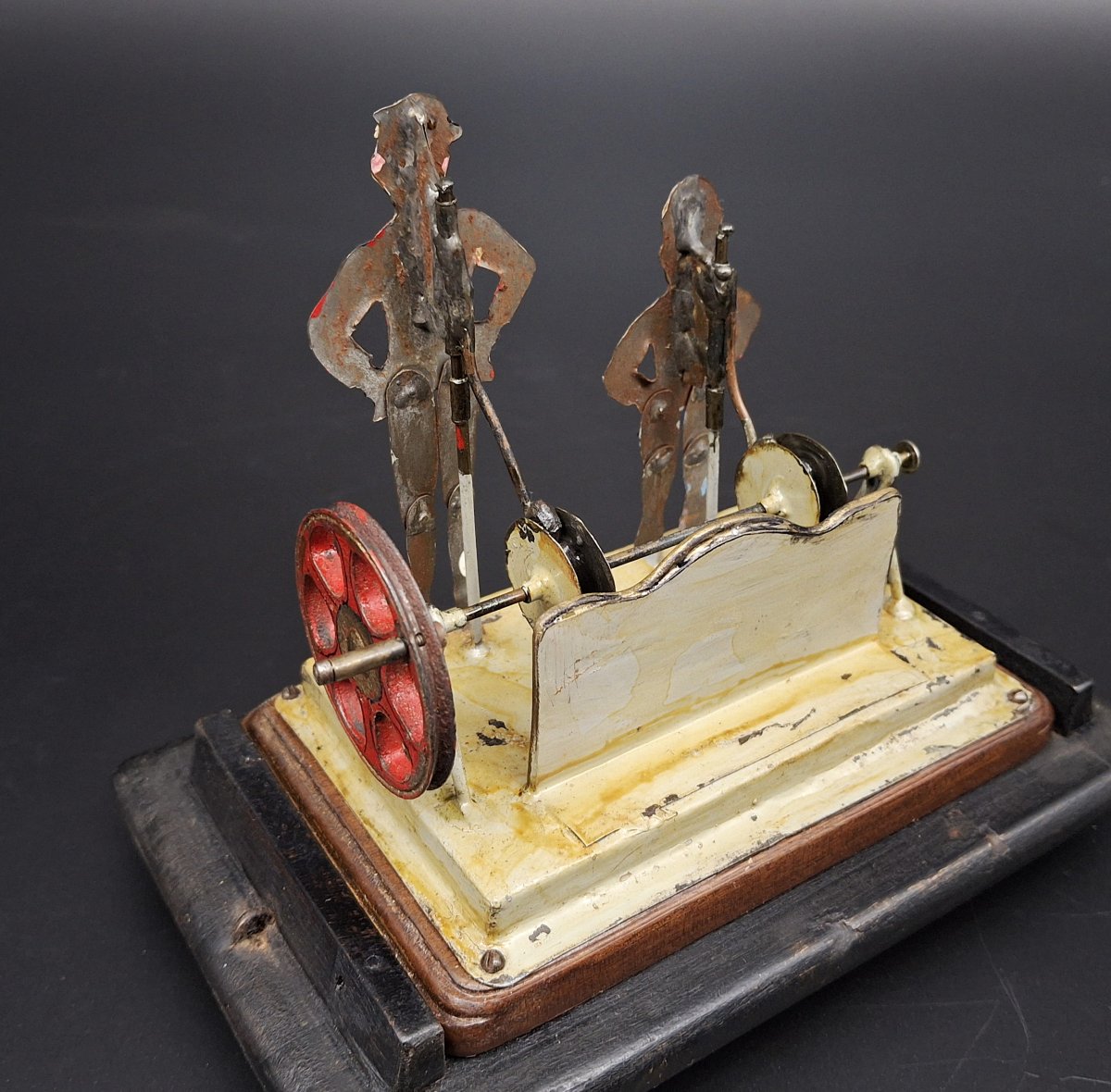 Antico giocattolo meccanico in latta epoca 1920, Happy Jack & Happy James-photo-6