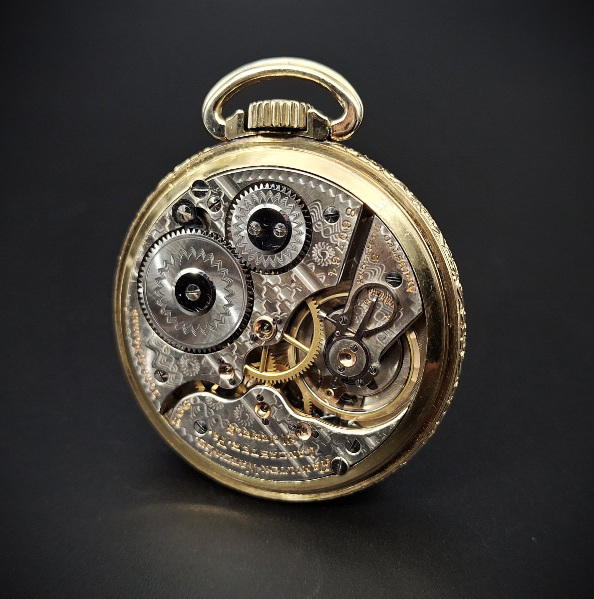 Orologio da tasca americano di grado ferroviario 992 Hamilton Watch co,  1912.-photo-3