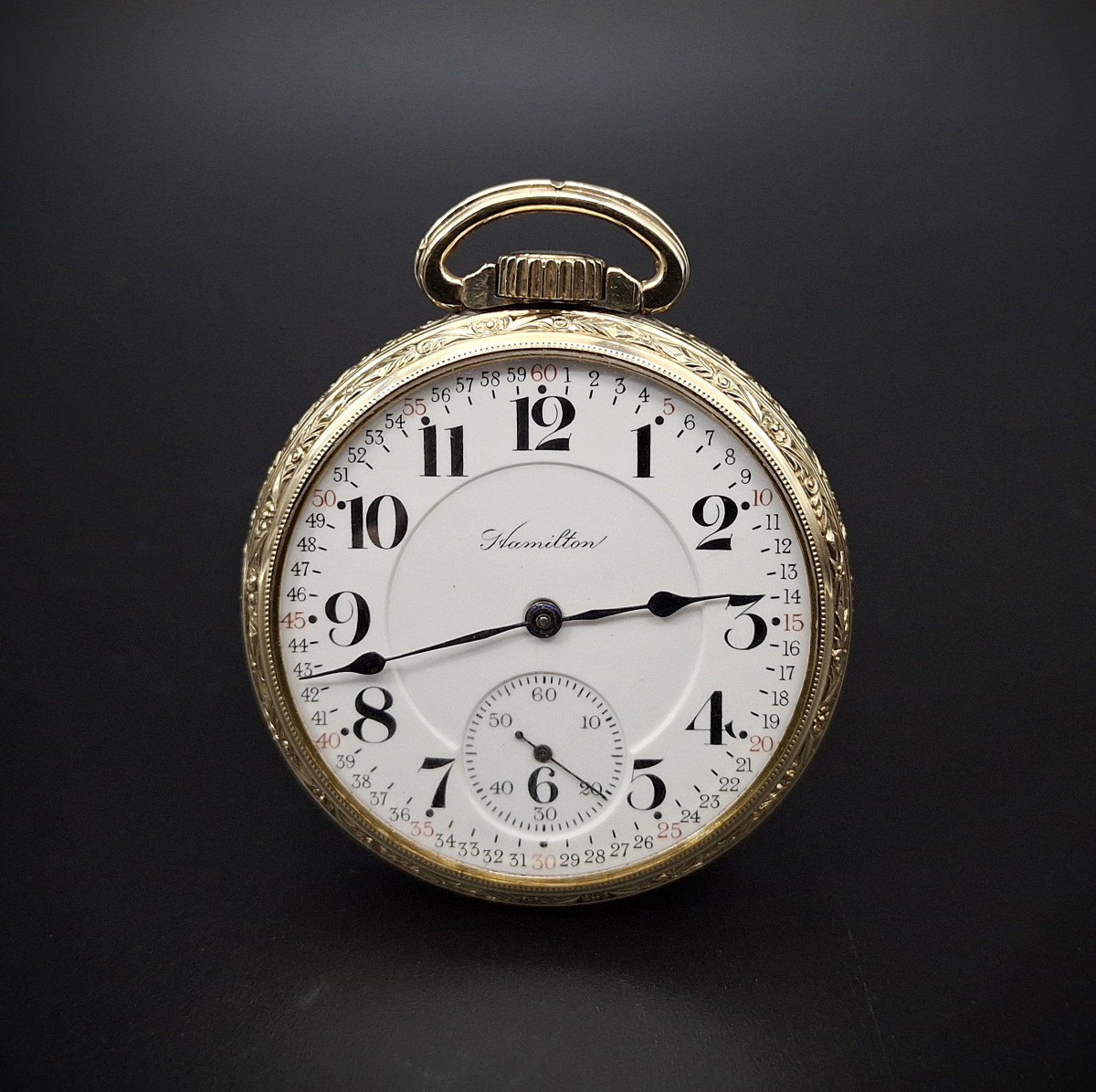 Orologio da tasca americano di grado ferroviario 992 Hamilton Watch co,  1912.