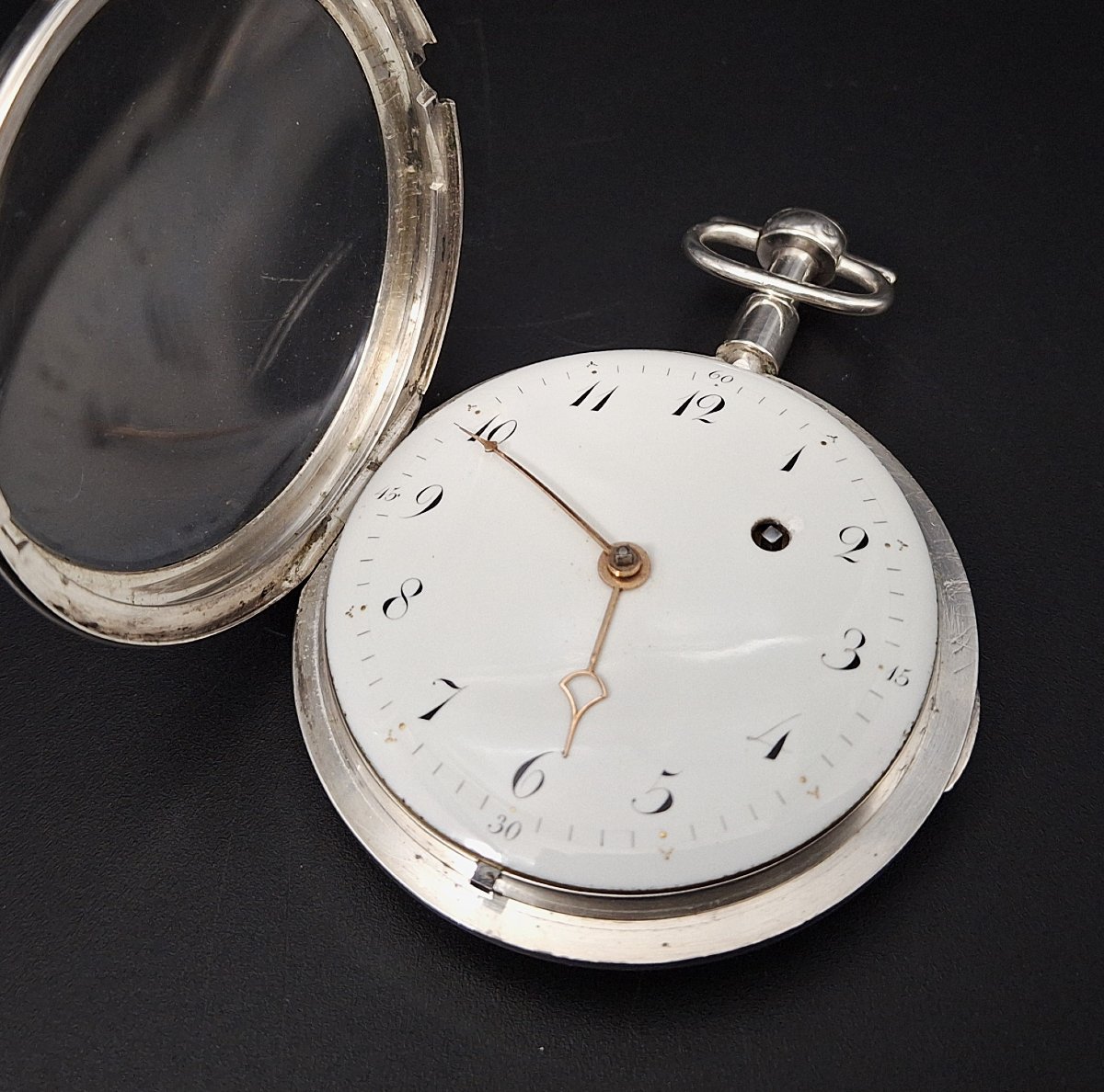 Orologio da tasca a Verga completo di catenella , Selliard a Paris, primo 800-photo-2