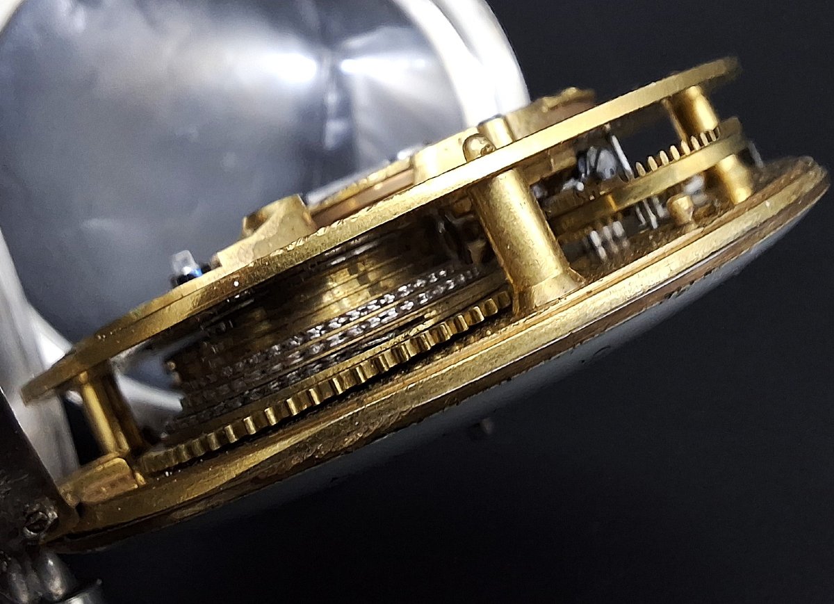 Orologio da tasca a Verga completo di catenella , Selliard a Paris, primo 800-photo-6